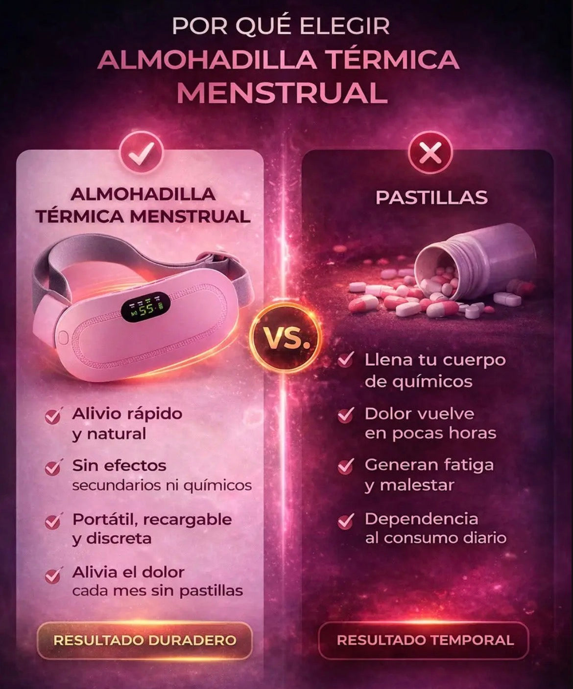 🔥 ALMOHADILLA TÉRMICA PARA CÓLICOS 🔥