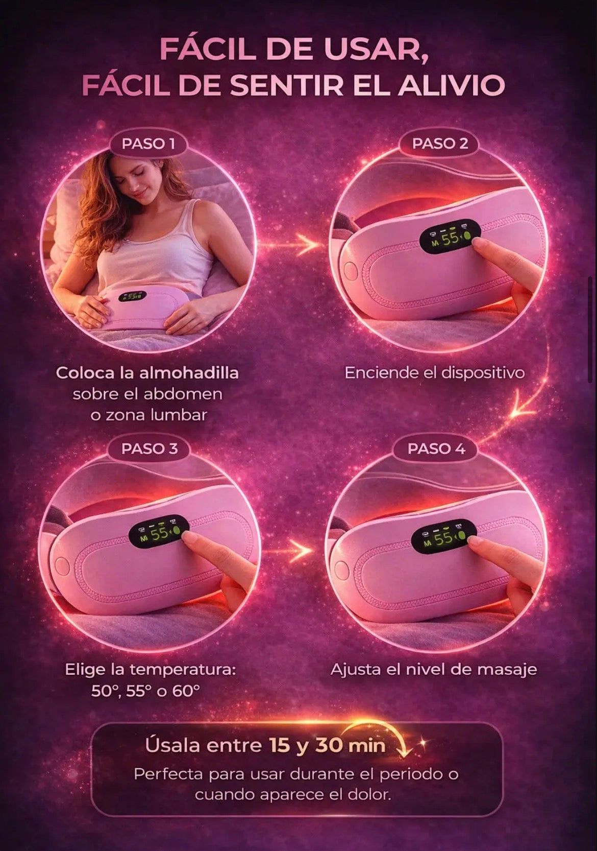 🔥 ALMOHADILLA TÉRMICA PARA CÓLICOS 🔥