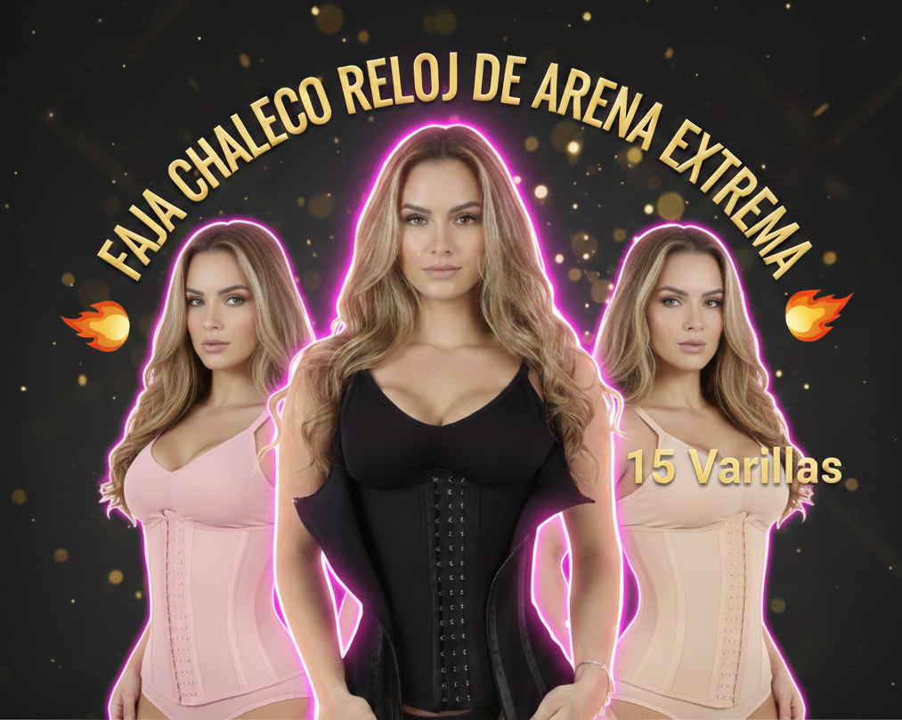 🔥FAJA CHALECO RELOJ DE ARENA 15 VARILLAS🔥